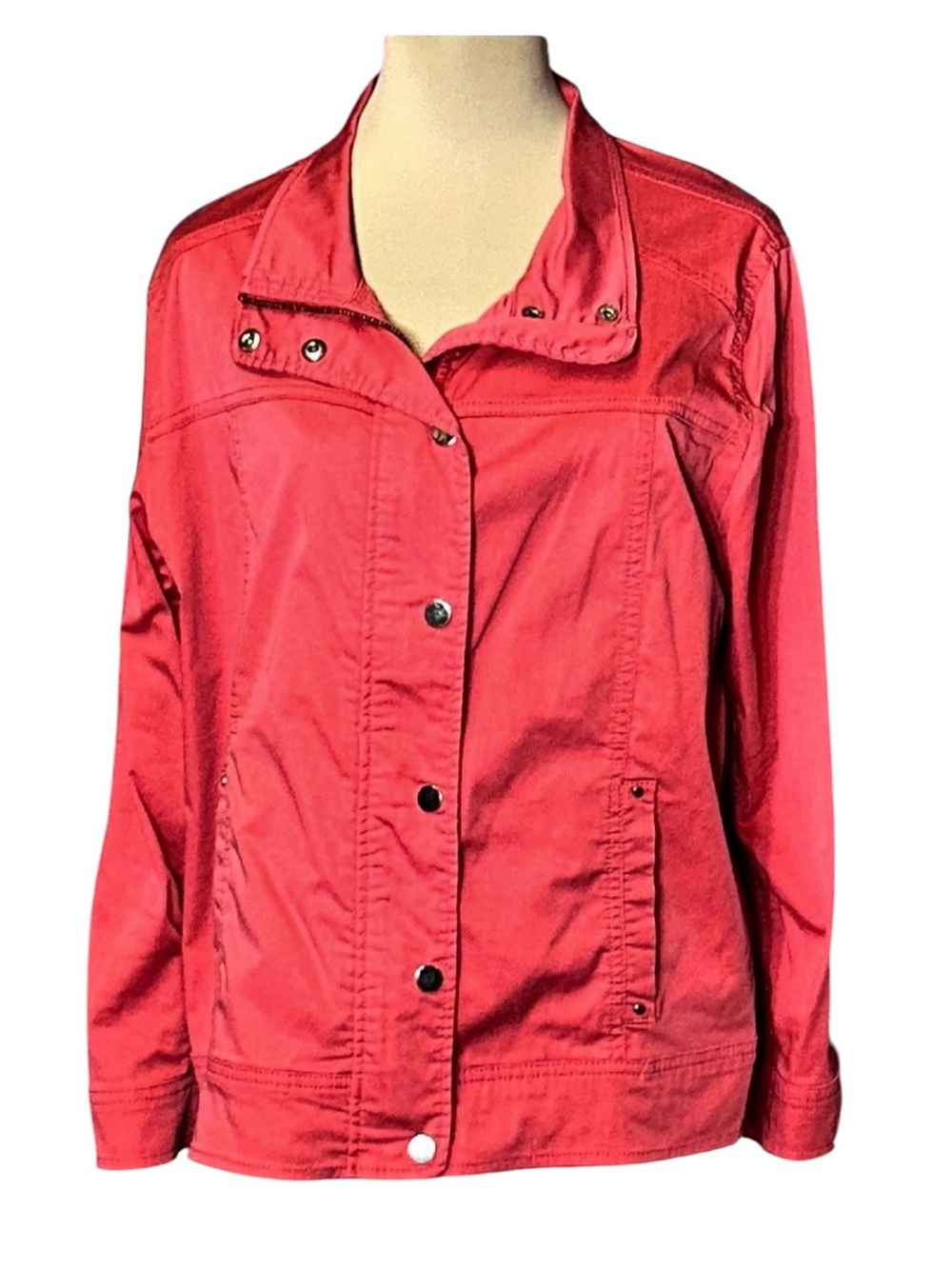 Chico's Utility Jacket Pink Size 2 Like New